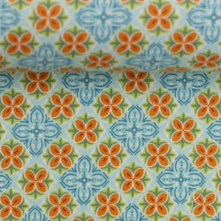 Baumwolle - Julia Blüten türkis